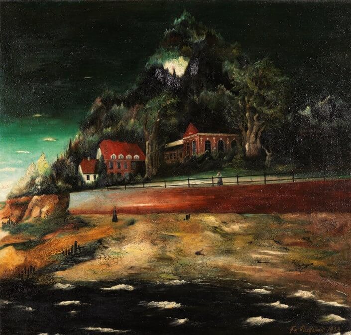 Dangast vom Meer aus Ölgemaelde, 1924. Privatbesitz