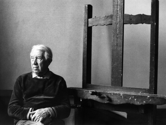 Franz Radziwill im Atelier um 1970
