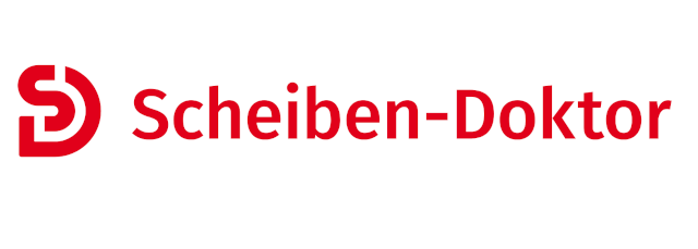 Logo der Marke "Scheiben-Doktor" in roter Schrift auf weißem Hintergrund.