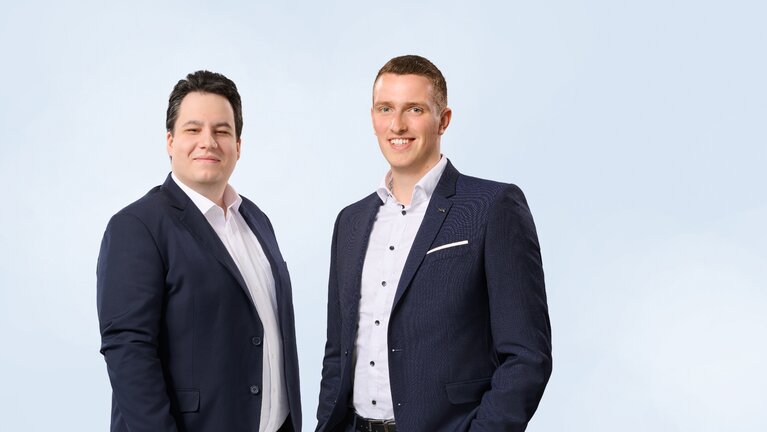 Porträt Geschäftsstellenleiter Kolja Mertens und Christian Klaener